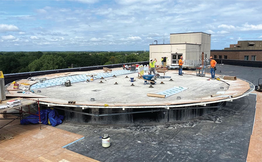 St. Cloud Hospital's Rooftop Helipad Waterproofing Project
