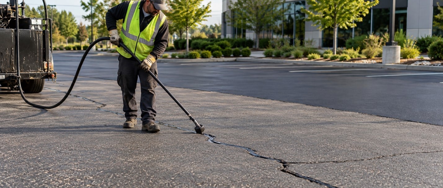 Crack Sealing or Sealcoating